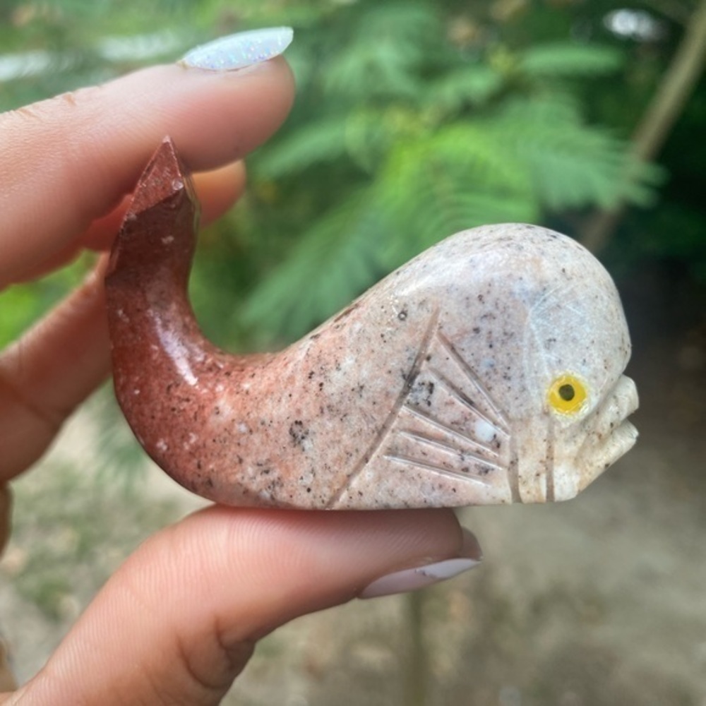 Crystal Soapstone Whale Animal Carving